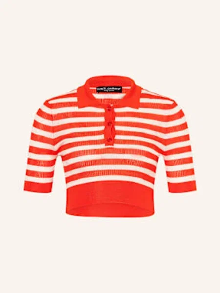 Dolce & Gabbana Krótka Koszulka Polo Z Dżerseju rot białe