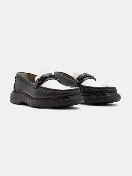 Шкіряні мокасини AllSaints Gibbs Chain Loafer чорний