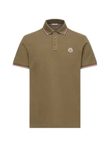 Tricou polo Moncler cu autograf maro