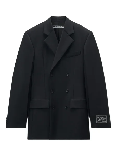 Mała sukienka mini Alexander Wang dwurzędowa garniturowa czarna