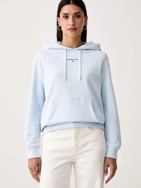 Tommy Jeans hanorac cu glugă pentru femei din albastru