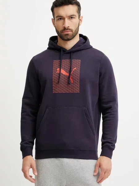 Bluza Puma Ess Logo Lab Hoodie FL niebieska