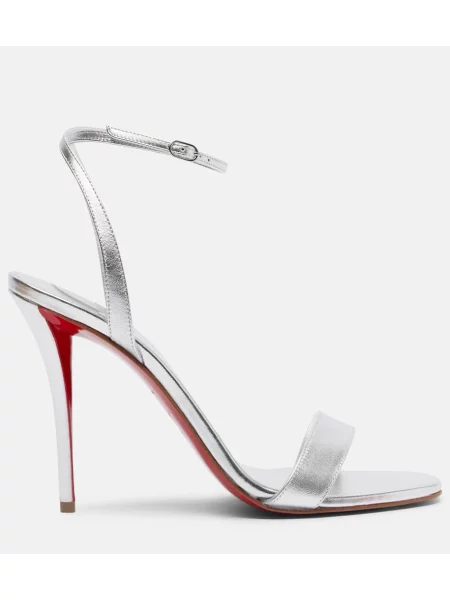 Sandale Christian Louboutin din piele argintiu