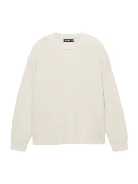 Pull&Bear Pulover natural alb