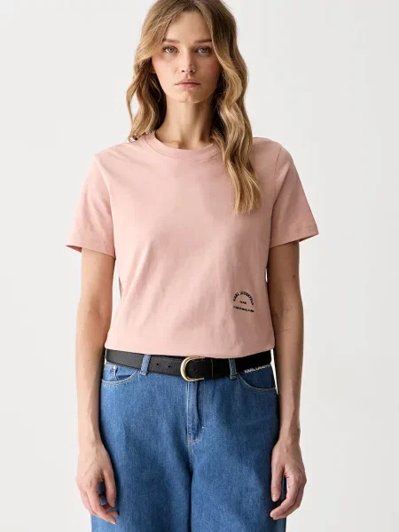 Karl Lagerfeld tricou basic pentru femei din roz