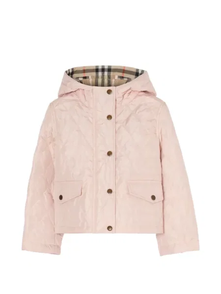 Parka dziecięca Burberry różowa
