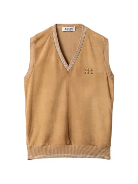 Vestă Miu Miu tricotate maro