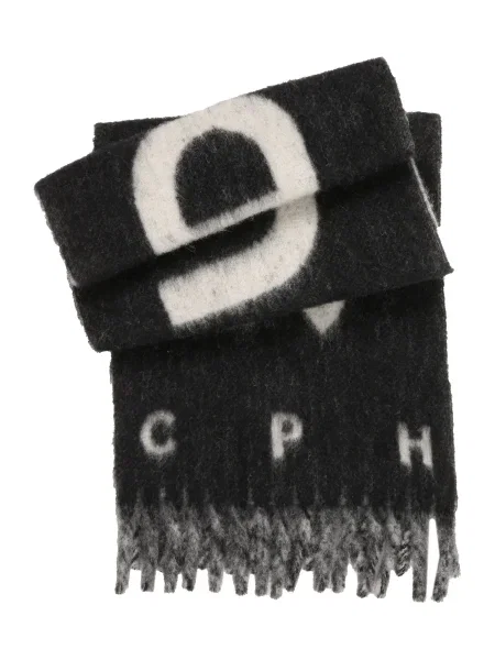 Copenhagen Studios Fular negru / lână alb