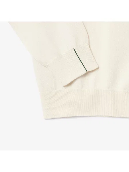 Lacoste Monochromatyczny Sweter Z Okrągłym Dekoltem biały