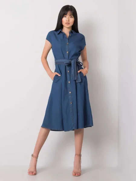 Oblekové šaty Fashionhunters modrá