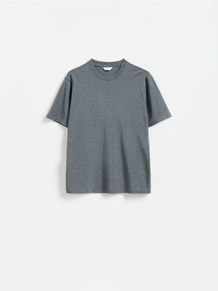 Reserved Tricou regular cu lyocell gri-închis gri