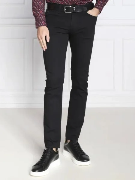 BOSS BLACK Blugi BOSS X LOONEY TUNES Delaware cu adaos de cașmir negru