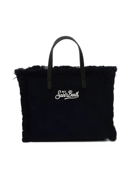 Samt shopper torbica Mc2 Saint Barth na rese plava