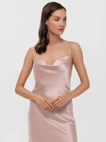 Шовкова нічна сорочка Marc&andre рожева