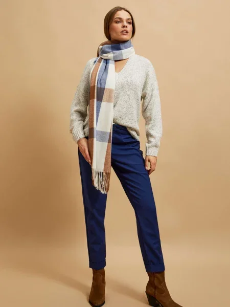 Fular Marisse în carouri albastru