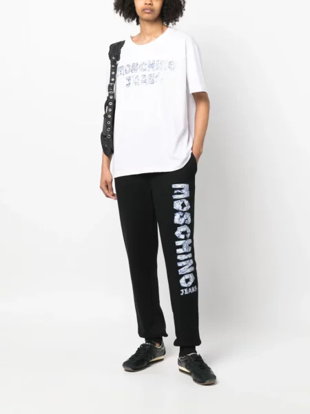 Raštuotas marškinėliai Moschino Jeans balta