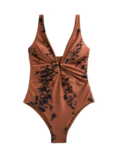 Next Costum de baie modelator maro negru
