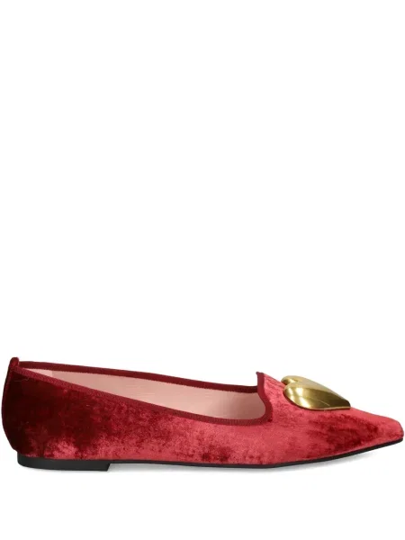 Balerini Pretty Ballerinas cu motiv cu inimi roșu