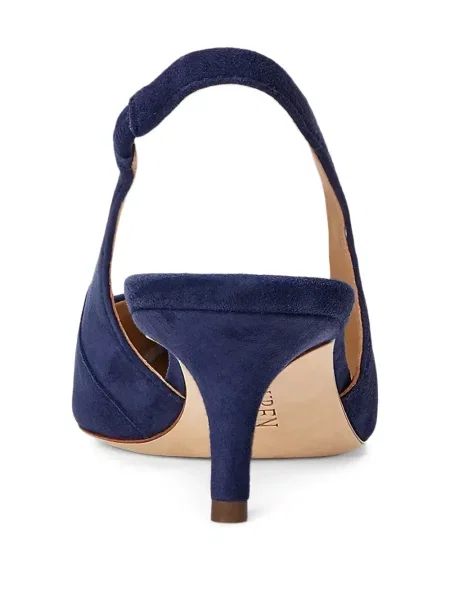 Pantofi cu toc Lauren Ralph Lauren din piele de căprioară albastru
