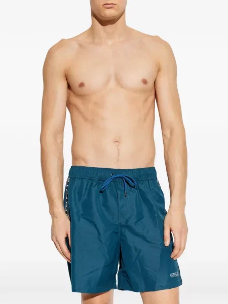 Slip de baie Versace cu dungi albastru