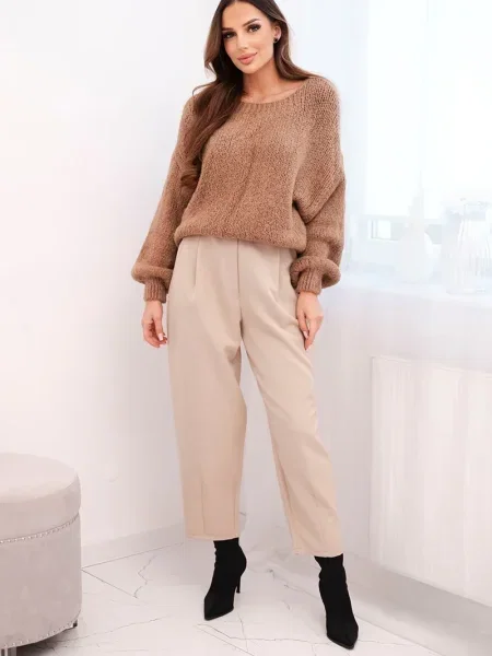 Pantaloni Kesi Włoski cu talie înaltă negru