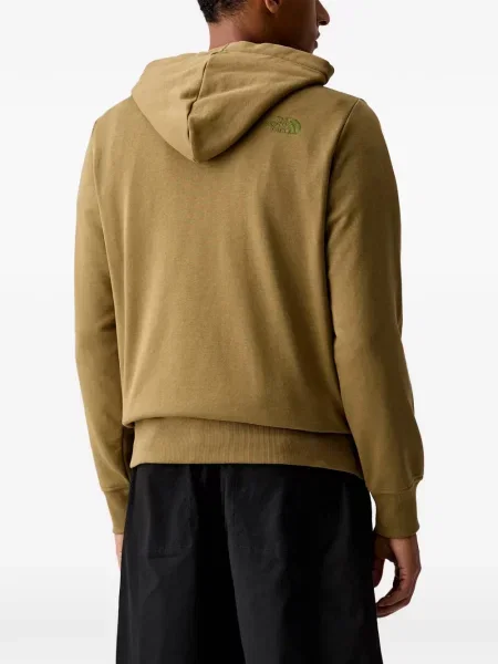Суичър с качулка The North Face бродиран с връзки зелено