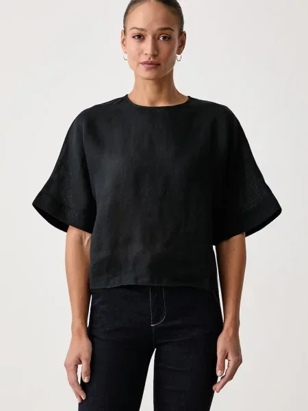 United Colors of Benetton bluză pentru femei din in negru