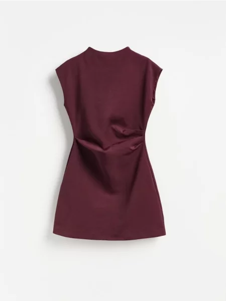Reserved Rochie mini cu guler înalt maro