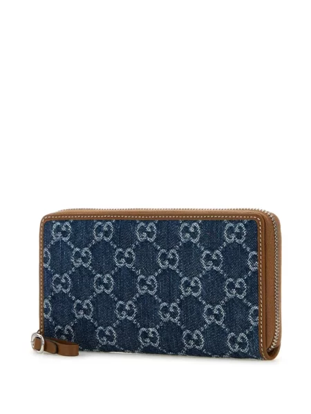 Portofel Gucci cu broderie albastru