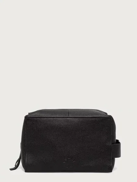 Pungă cosmetică Allsaints din piele negru