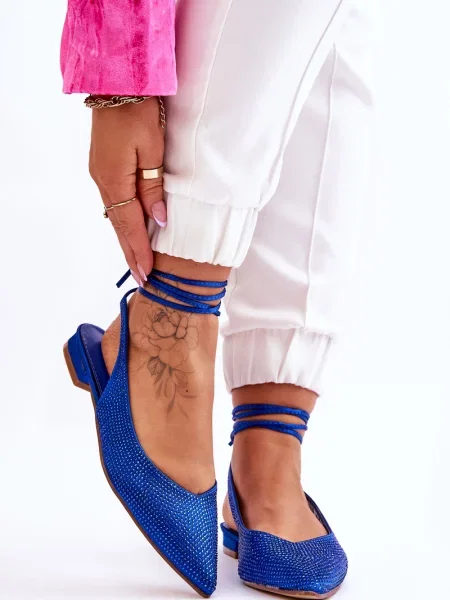 Baleríny Fs1 s kamínky modré