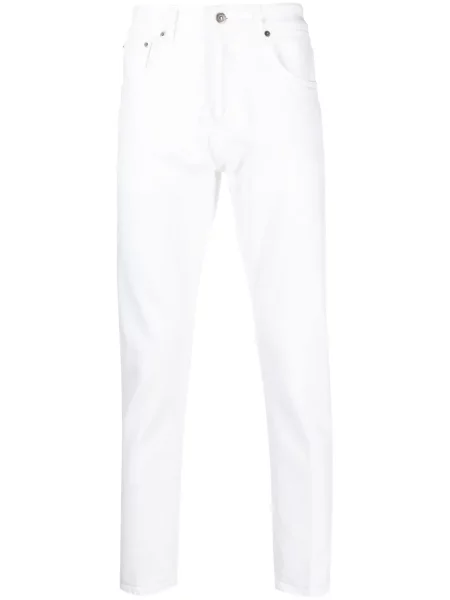 Blugi conici Dondup conici cu autograf alb