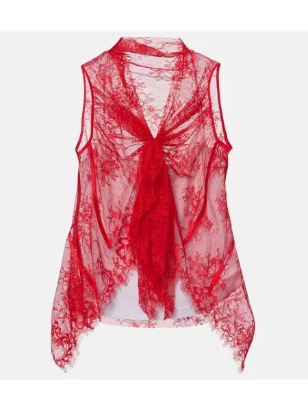 Jedwabny top Jacques Wei czerwony