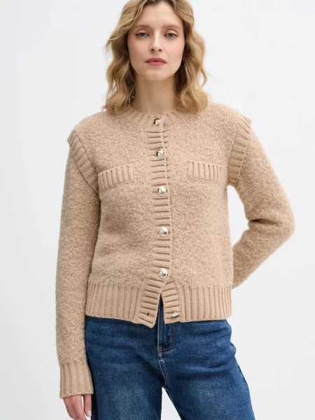 Sisley cardigan din amestec de lână călduros bej