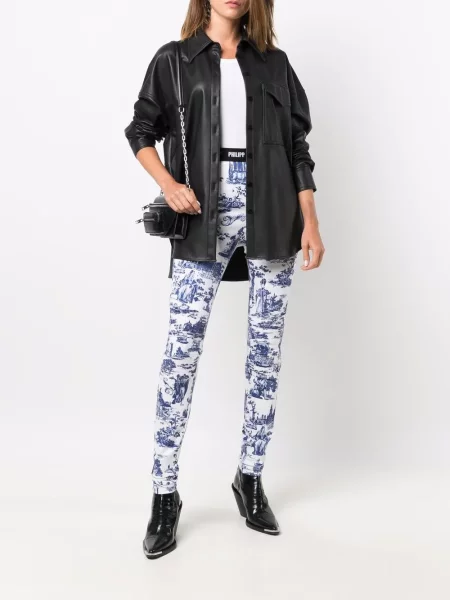 Siuvinėtos leginsai Philipp Plein mėlyna
