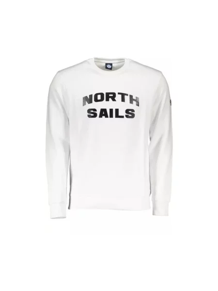 Bluza North Sails z okrągłym dekoltem klasyczna z kapturem biała