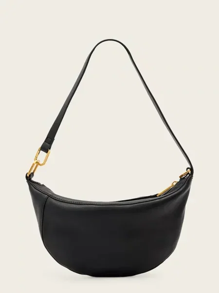 AllSaints geantă crossbody pentru femei din piele negru