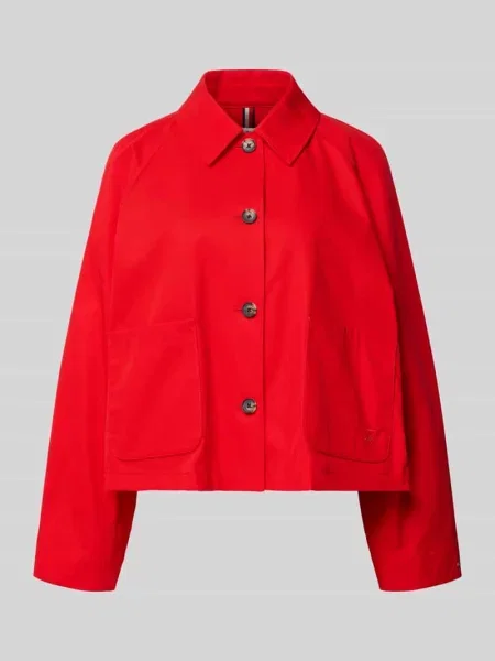 Trencz o kroju relaxed fit z czystej bawełny Tommy Hilfiger czerwony