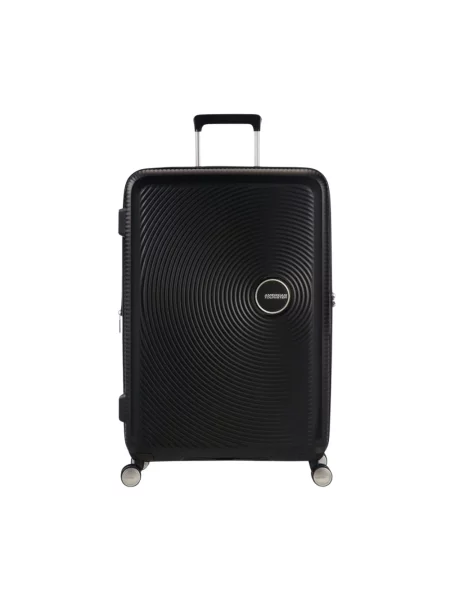 Lniana walizka American Tourister czarna