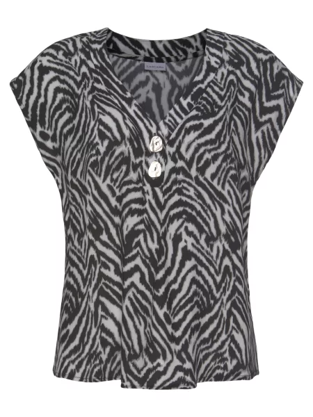 LASCANA Bluza črna bela