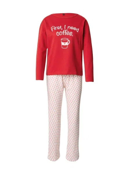 Trendyol Pijama mov închis / roșu alb