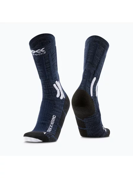 Șosete pentru femei X-Socks Trek X Merino midnight blue/arctic white alb