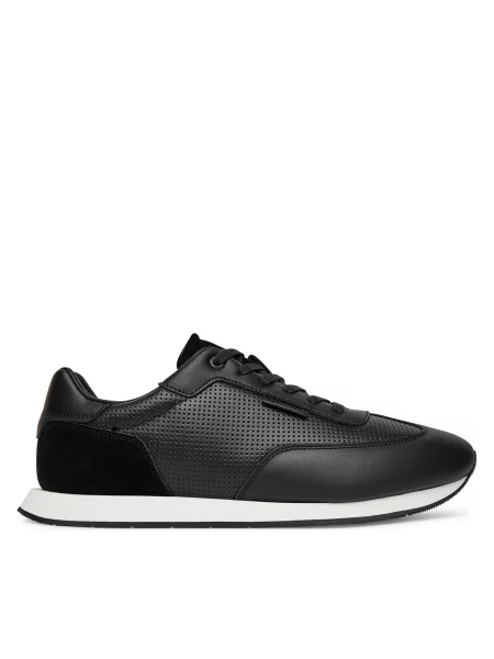 Кросівки Calvin Klein Low Prof Runn Laceup Perf Lth Black/Bright White білі
