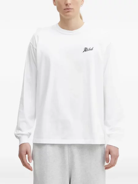 Lung tricou Neighborhood cu imagine alb