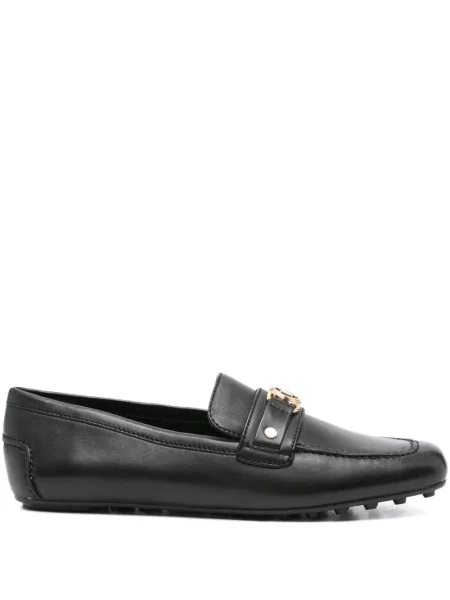 Pantofi loafer Michael Kors din piele cu autograf negru