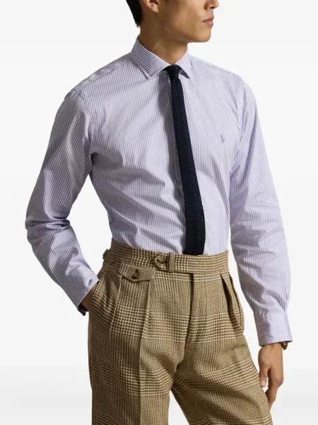 Dlouhá pruhovaná s límcem kšiltovka Polo Ralph Lauren modrá