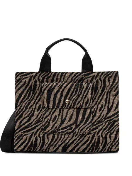 Geantă shopper Morgan cu imagine cu model zebră negru