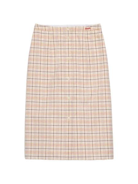 Teacă fustă tip creion Prada în carouri din poplin