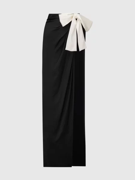 Спідниця на запах із шовку Saint Laurent чорна