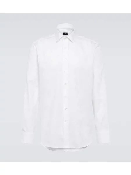 Žakárová košile Etro s paisley potiskem bílá